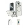 ieg™ iPhone 14 Kılıf İz Modern Prime - Şeffaf Pasifik Cam Ekran Koruyucu + Shine Kamera Lens - GI