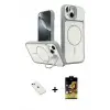 ieg™ iPhone 14 Kılıf İz Modern Prime - Siyah Buffer Cam Ekran Koruyucu + Diamond Kamera Lens - KI