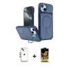 ieg™ iPhone 14 Kılıf İz Modern Prime - Siyah Buffer Cam Ekran Koruyucu + Shine Kamera Lens - GI