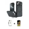ieg™ iPhone 14 Kılıf İz Modern Prime - Siyah Buffer Cam Ekran Koruyucu + Shine Kamera Lens - GI