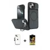 ieg™ iPhone 14 Kılıf İz Modern Prime - Siyah Buffer Cam Ekran Koruyucu + Shine Kamera Lens - SH