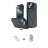 ieg™ iPhone 14 Kılıf İz Modern Prime - Siyah Joko Magic 5D Cam + Diamond Kamera Lens - KI