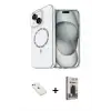 ieg™ iPhone 14 Kılıf Kıvılcım Form Prime - Siyah Bilvis Hayalet Cam Ekran Koruyucu + Diamond Kamera Lens - SABE