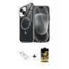 ieg™ iPhone 14 Kılıf Kıvılcım Form Prime - Siyah Buffer Cam Ekran Koruyucu + Diamond Kamera Lens - SABE