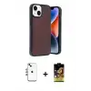 ieg™ iPhone 14 Kılıf Kıvılcım Işık Serisi - Siyah Buffer Cam Ekran Koruyucu + Shine Kamera Lens - GI