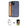 ieg™ iPhone 14 Kılıf Kıvılcım Işık Serisi - Siyah Buffer Cam Ekran Koruyucu + Shine Kamera Lens - GI