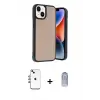 ieg™ iPhone 14 Kılıf Kıvılcım Işık Serisi - Siyah Joko Magic 5D Cam + Shine Kamera Lens - GI