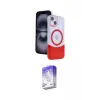ieg™ iPhone 14 Kılıf Kozmos Form Özel Seri - Siyah Bilvis 5in1 3D Magic Cam Ekran Koruyucu