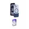 ieg™ iPhone 14 Kılıf Kozmos Form Özel Seri - Siyah Bilvis 5in1 3D Magic Cam Ekran Koruyucu
