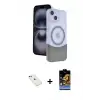 ieg™ iPhone 14 Kılıf Kozmos Form Özel Seri - Siyah Buffer Hayalet Cam Ekran Koruyucu + Diamond Kamera Lens - KI