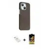 ieg™ iPhone 14 Kılıf Kozmos Klasik Prime - Siyah Buffer Cam Ekran Koruyucu + Diamond Kamera Lens - PE