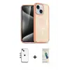 ieg™ iPhone 14 Kılıf Nova Asil Prime - Şeffaf Pasifik Cam Ekran Koruyucu + Shine Kamera Lens - GI