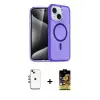 ieg™ iPhone 14 Kılıf Nova Asil Prime - Siyah Buffer Cam Ekran Koruyucu + Shine Kamera Lens - GI