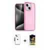 ieg™ iPhone 14 Kılıf Nova Asil Prime - Siyah Buffer Cam Ekran Koruyucu + Shine Kamera Lens - SH