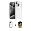 ieg™ iPhone 14 Kılıf Nova Asil Prime - Siyah Buffer Cam Ekran Koruyucu + Shine Kamera Lens - SH