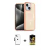 ieg™ iPhone 14 Kılıf Nova Asil Prime - Siyah Buffer Cam Ekran Koruyucu + Shine Kamera Lens - SH