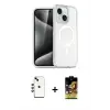 ieg™ iPhone 14 Kılıf Nova Asil Prime - Siyah Buffer Cam Ekran Koruyucu + Shine Kamera Lens - YL