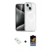 ieg™ iPhone 14 Kılıf Nova Asil Prime - Siyah Buffer Hayalet Cam Ekran Koruyucu + Diamond Kamera Lens - YL