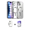 ieg™ iPhone 14 Kılıf Nova Işık Özel Seri - Siyah Bilvis 5in1 3D Magic Cam Ekran Koruyucu + Shine Kamera Lens - YL