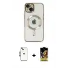 ieg™ iPhone 14 Kılıf Nova Işık Özel Seri - Siyah Buffer Cam Ekran Koruyucu + Shine Kamera Lens - GD