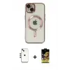 ieg™ iPhone 14 Kılıf Nova Işık Özel Seri - Siyah Buffer Cam Ekran Koruyucu + Shine Kamera Lens - GD