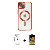 ieg™ iPhone 14 Kılıf Nova Işık Özel Seri - Siyah Buffer Cam Ekran Koruyucu + Shine Kamera Lens - GI