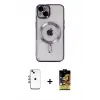 ieg™ iPhone 14 Kılıf Nova Işık Özel Seri - Siyah Buffer Cam Ekran Koruyucu + Shine Kamera Lens - GI
