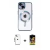 ieg™ iPhone 14 Kılıf Nova Işık Özel Seri - Siyah Buffer Cam Ekran Koruyucu + Shine Kamera Lens - GI