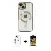 ieg™ iPhone 14 Kılıf Nova Işık Özel Seri - Siyah Buffer Cam Ekran Koruyucu + Shine Kamera Lens - KI