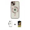 ieg™ iPhone 14 Kılıf Nova Işık Özel Seri - Siyah Buffer Cam Ekran Koruyucu + Shine Kamera Lens - SH