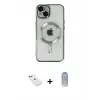 ieg™ iPhone 14 Kılıf Nova Işık Özel Seri - Siyah Joko Magic 5D Cam + Diamond Kamera Lens - KI