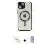 ieg™ iPhone 14 Kılıf Nova Işık Özel Seri - Siyah Joko Magic 5D Cam + Diamond Kamera Lens - KI