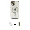 ieg™ iPhone 14 Kılıf Nova Işık Özel Seri - Siyah Joko Magic 5D Hayalet Cam + Diamond Kamera Lens - PE