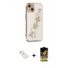 ieg™ iPhone 14 Kılıf Nova Işık Prime - Siyah Buffer Cam Ekran Koruyucu + Diamond Kamera Lens - YL