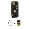 ieg™ iPhone 14 Kılıf Nova Işık Prime - Siyah Buffer Cam Ekran Koruyucu + Shine Kamera Lens - KI