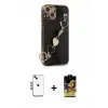 ieg™ iPhone 14 Kılıf Nova Işık Prime - Siyah Buffer Cam Ekran Koruyucu + Shine Kamera Lens - MI