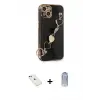 ieg™ iPhone 14 Kılıf Nova Işık Prime - Siyah Joko Magic 5D Cam + Diamond Kamera Lens - KI