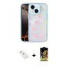 ieg™ iPhone 14 Kılıf Odak Prime - Siyah Buffer Cam Ekran Koruyucu + Diamond Kamera Lens - KI