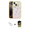 ieg™ iPhone 14 Kılıf Odak Prime - Siyah Buffer Cam Ekran Koruyucu + Diamond Kamera Lens - KI