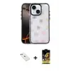 ieg™ iPhone 14 Kılıf Odak Prime - Siyah Buffer Cam Ekran Koruyucu + Diamond Kamera Lens - KI