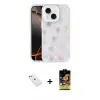 ieg™ iPhone 14 Kılıf Odak Prime - Siyah Buffer Cam Ekran Koruyucu + Diamond Kamera Lens - PE