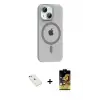 ieg™ iPhone 14 Kılıf Pusula Form Özel Seri - Siyah Buffer Cam Ekran Koruyucu + Diamond Kamera Lens - SABE