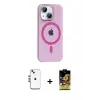 ieg™ iPhone 14 Kılıf Pusula Form Özel Seri - Siyah Buffer Cam Ekran Koruyucu + Shine Kamera Lens - GS