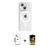 ieg™ iPhone 14 Kılıf Pusula Form Özel Seri - Siyah Buffer Cam Ekran Koruyucu + Shine Kamera Lens - YL