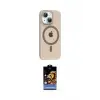 ieg™ iPhone 14 Kılıf Pusula Form Özel Seri - Siyah Buffer Hayalet Cam Ekran Koruyucu