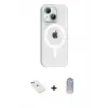 ieg™ iPhone 14 Kılıf Pusula Form Özel Seri - Siyah Joko Magic 5D Cam + Diamond Kamera Lens - KI