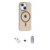 ieg™ iPhone 14 Kılıf Pusula Form Özel Seri - Siyah Joko Magic 5D Cam + Diamond Kamera Lens - YL