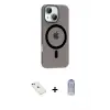 ieg™ iPhone 14 Kılıf Pusula Form Özel Seri - Siyah Joko Magic 5D Cam + Diamond Kamera Lens - YL