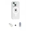 ieg™ iPhone 14 Kılıf Pusula Form Özel Seri - Siyah Joko Magic 5D Cam + Diamond Kamera Lens - YL