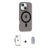 ieg™ iPhone 14 Kılıf Pusula Form Özel Seri - Siyah Joko Magic 5D Cam + Shine Kamera Lens - GS